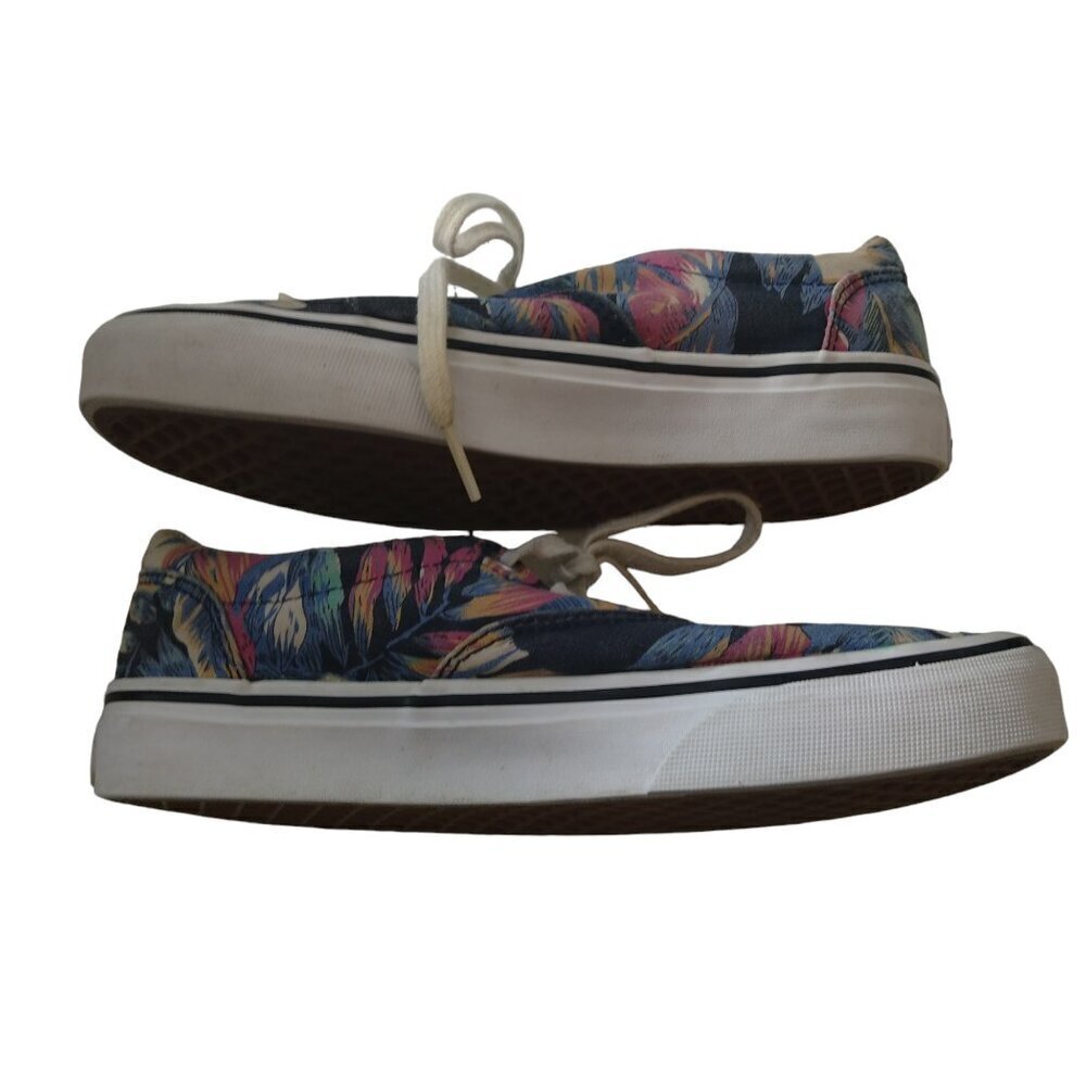 Vans Women's Size 6 Low Top Lace Up Shoes Floral Flowers Sneakers Tropical - Picture 5 of 7
